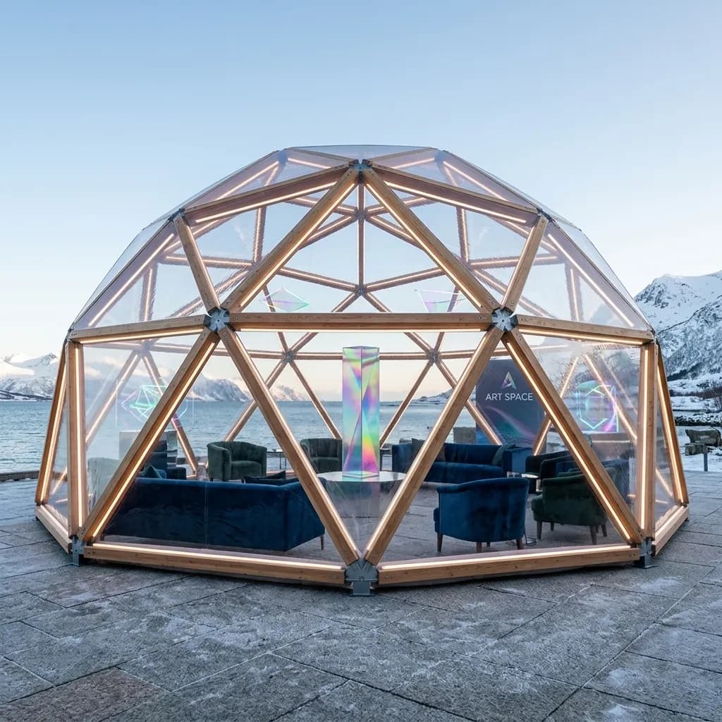 Аренда Шатер деревянный прозрачный 8x8 в Golden Tulip Rosa Khutor в Сочи | ART SPACE