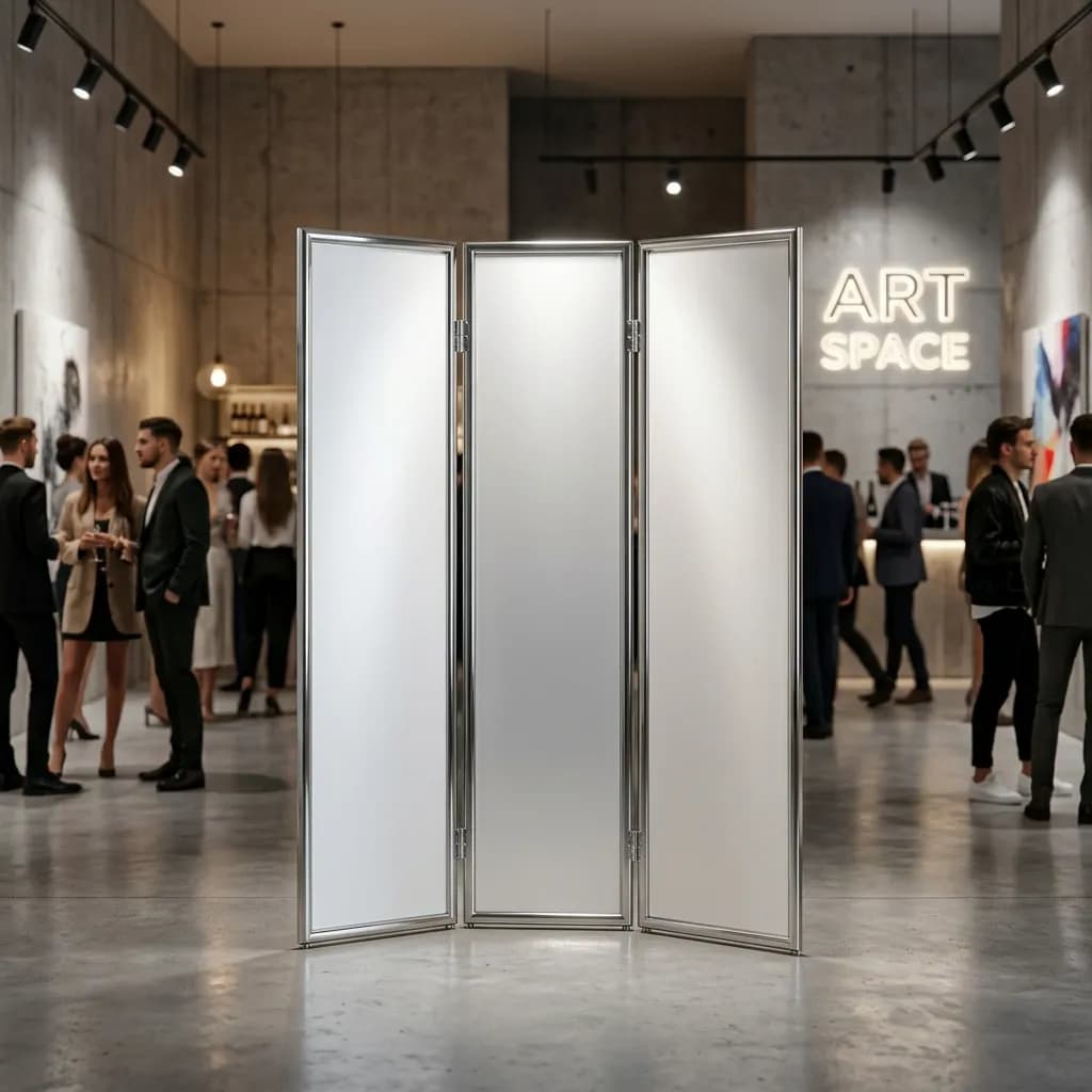 Аренда складной ширмы белой для событий в Gamma Sirius в Сочи | ART SPACE — фото 1