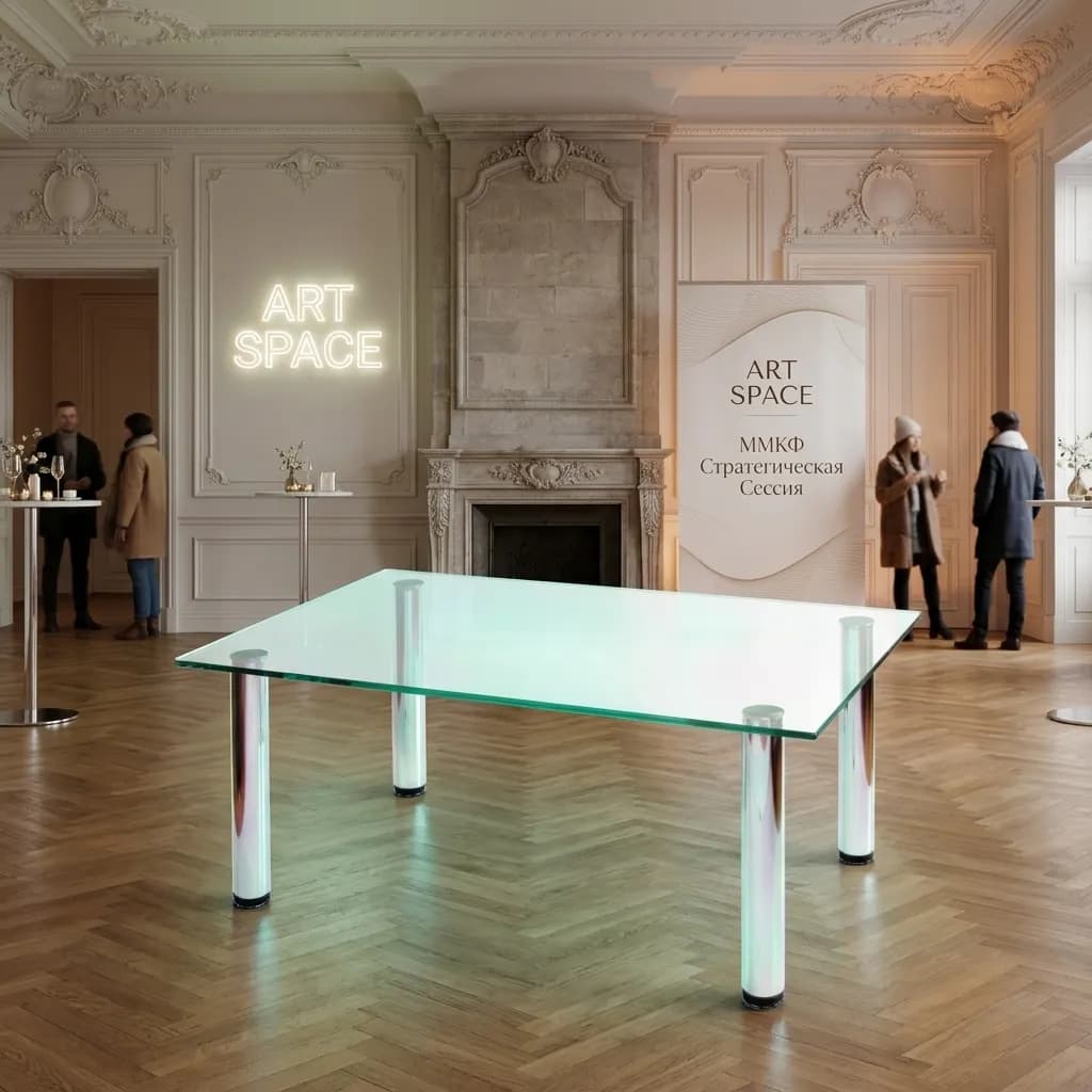 Аренда Стол стеклянный 80x50x50 для событий в вилле Анна в Сочи | ART SPACE